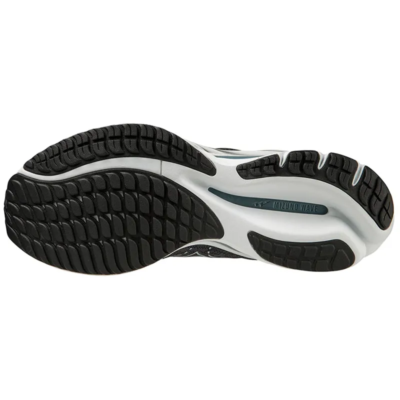 Mizuno Men's Wave Rider 27 2E WIDE -  Ebony/Illusion Blue/Black-7